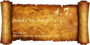 Asbóth Teréz névjegykártya